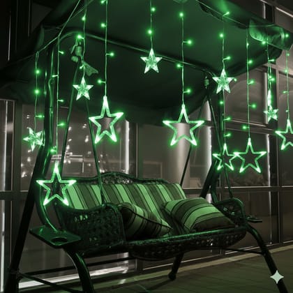 GLOWSERIE Elegant Sparkling Star LED Curtain Lights for Wedding, Birthday, and Festive Decoration