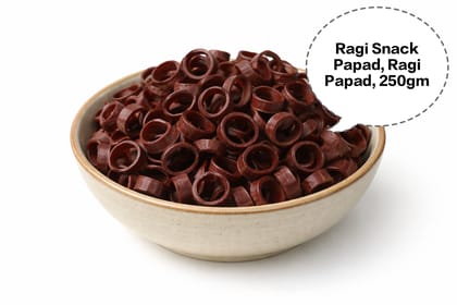 Ragi Snack Papad, Ragi Papad, Finger Millet Papad, Ragi Fryums, Millet Rings Papad 250gm