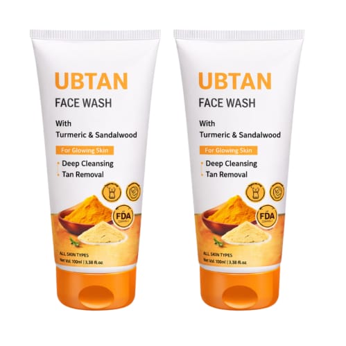 Ayurvedic Ubtan Face Wash (100ml each) – Glow-Boosting Cleanser with Turmeric & Sandalwood | Deep Pore Detox, Tan Removal & Skin Brightening Therapy for All Skin Types