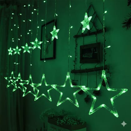GLOWSERIE Decorative Star Shape LED Curtain Light Set for Indoor and Outdoor Ambiance Lighting