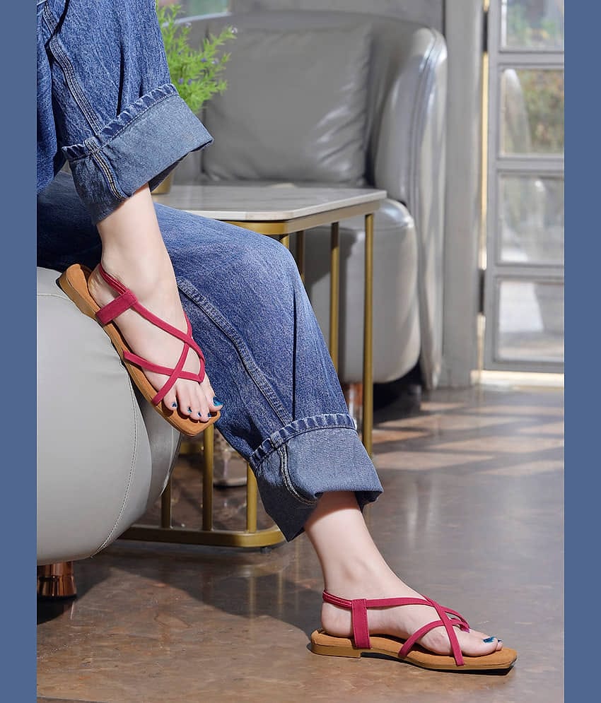 Shoetopia Red Women's Flats