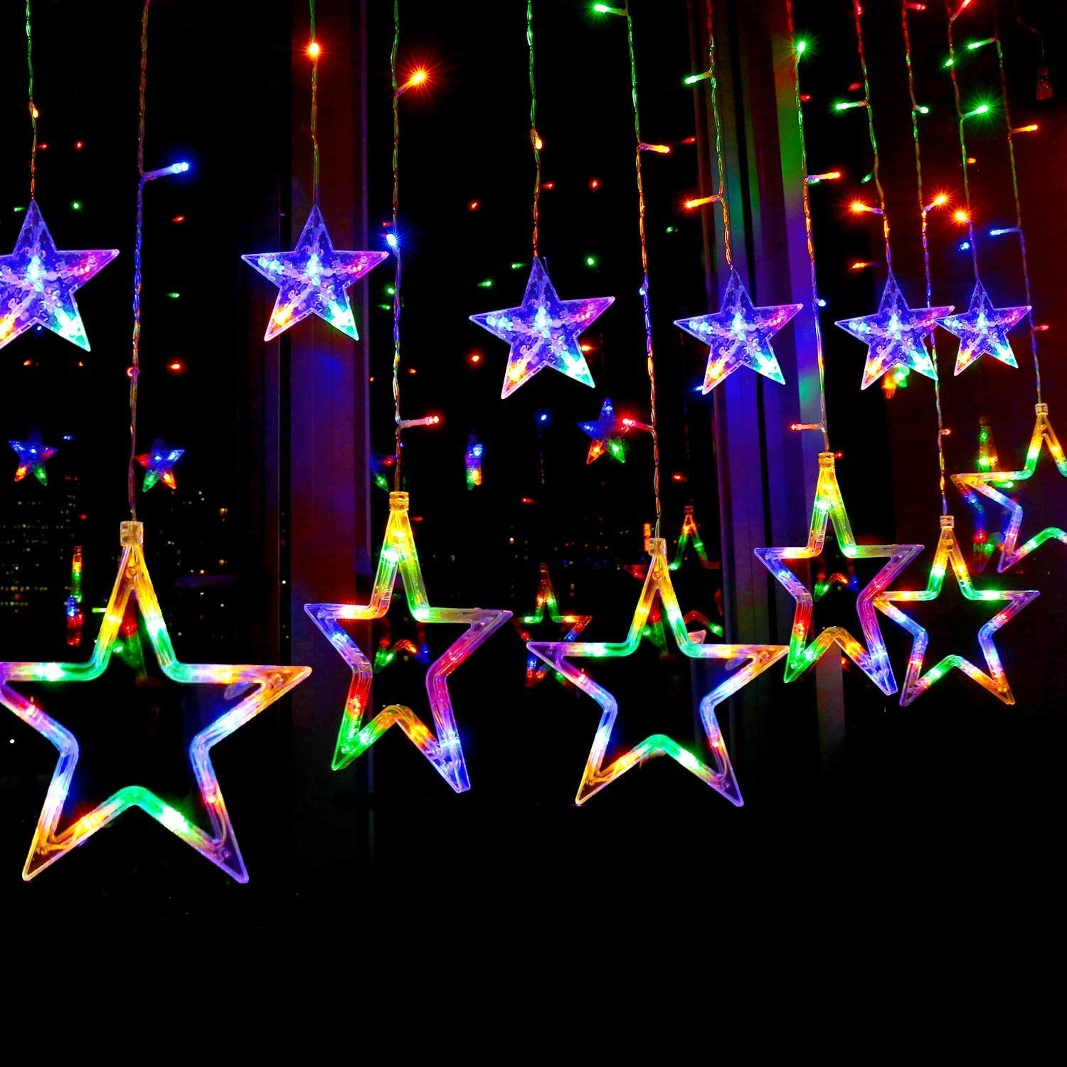 GLOWSERIE USB Powered Waterproof Decorative Star Fairy Lights with 3D Acrylic Stars for Room, Balcony & Event Styling