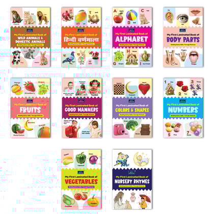 My First Laminated Picture Books(Set of 10 Topics) Collection for Kids, Children and Toddlers Return Gift, Early Learning, Preschool and Alphabet - Ages 3+ Years