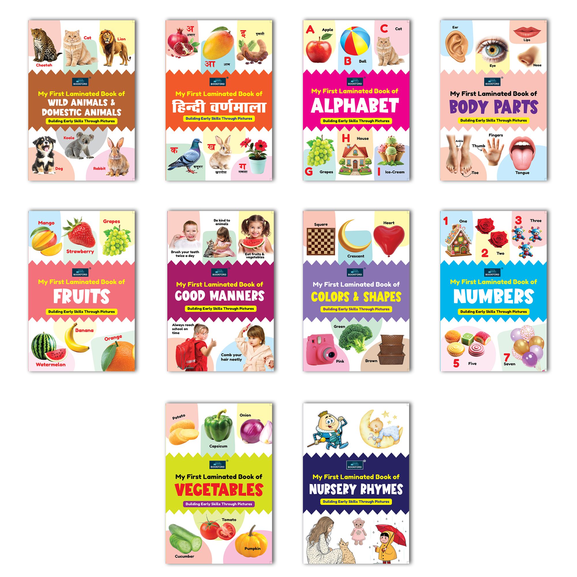 My First Laminated Picture Books(Set of 10 Topics) Collection for Kids, Children and Toddlers Return Gift, Early Learning, Preschool and Alphabet - Ages 3+ Years