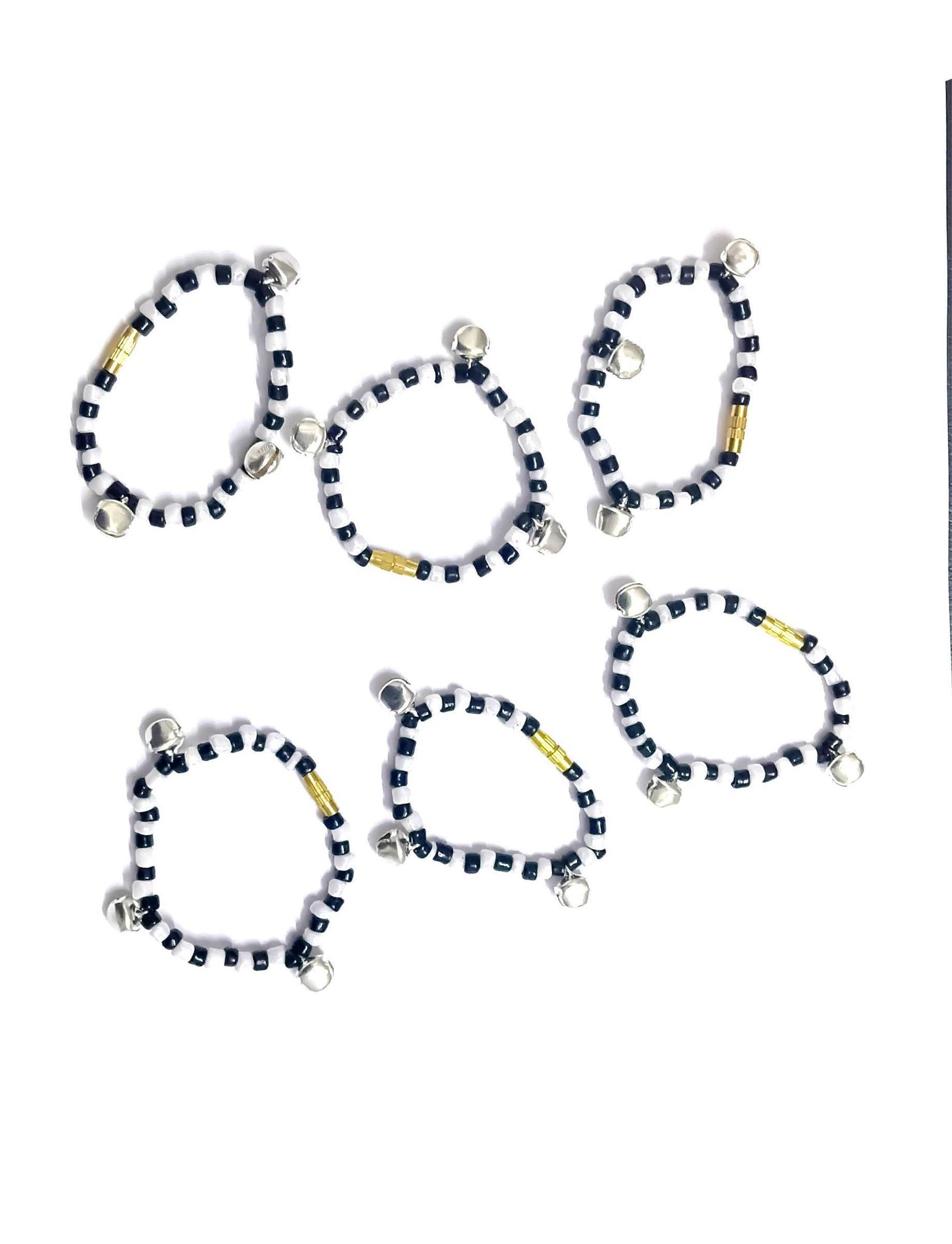 6 Pic Baby Plastic Elastic Ghungru Nazariya Beads Bracelet, 0-12 Months