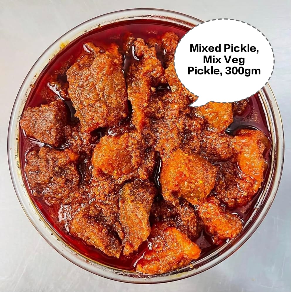 Mixed Pickle, Mix Veg Pickle, Pachranga Achar, Punjabi Mixed Achar, Spicy Vegetable Pickle 300gm