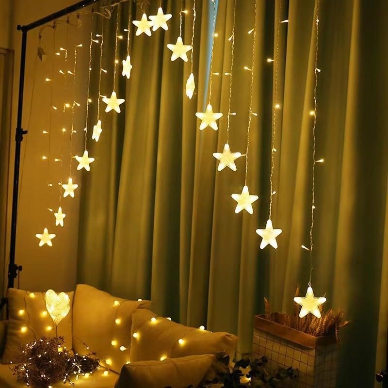 GLOWSERIE Warm White Star Shape Hanging Fairy Lights for Bedroom Aesthetic