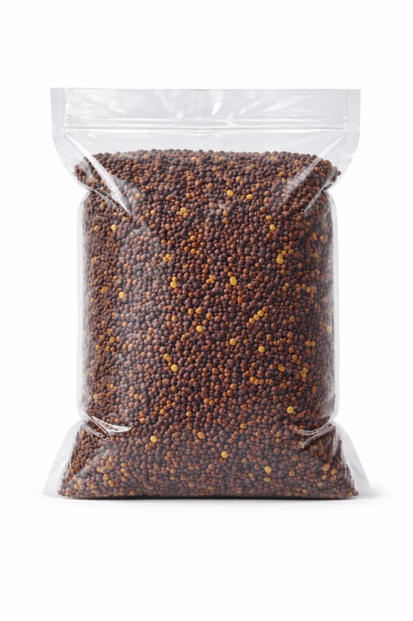 Premium Brown and Yellow Mustard Seeds in Clear Resealable Pouch