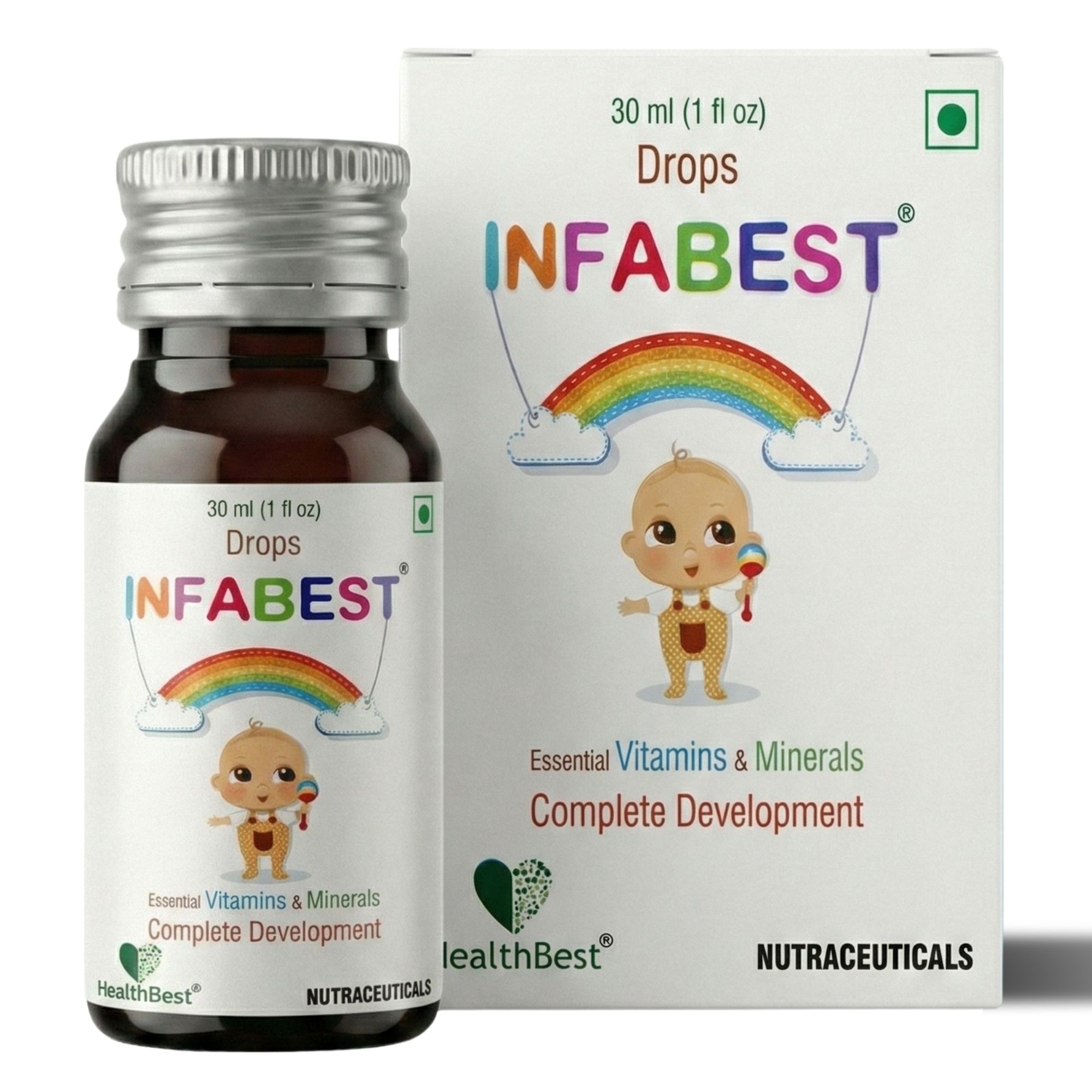 HealthBest Infabest Drops | Multivitamins with Vitamin D3 & Zinc | Kids & Toddlers - 30 ML