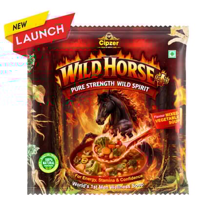 Cipzer Wild Horse Plus Mixed Vegetable Wellness Soup | Energy, Stamina & Daily Strength Support | Herbal & Vegetable Based Nutrition | 10g Sachet