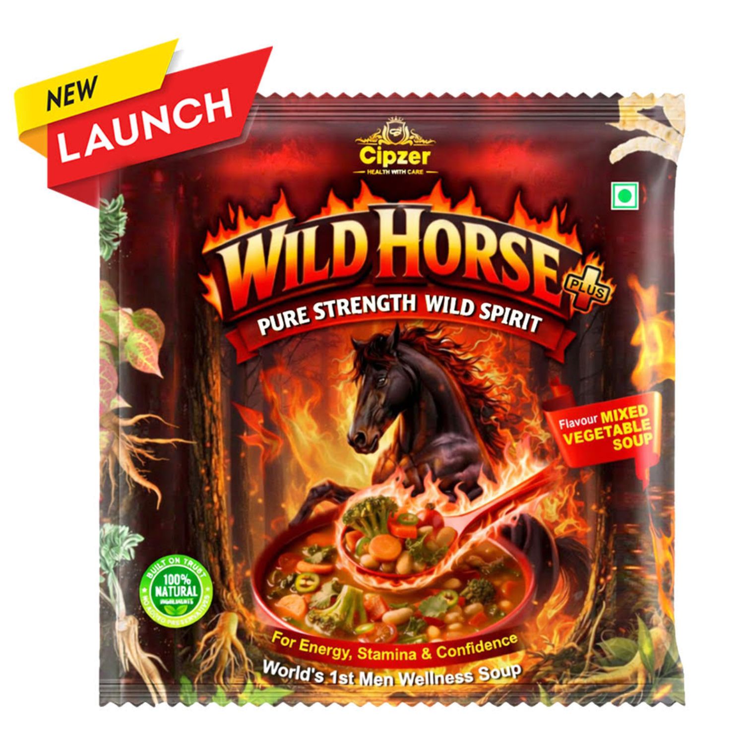 Cipzer Wild Horse Plus Mixed Vegetable Wellness Soup | Energy, Stamina & Daily Strength Support | Herbal & Vegetable Based Nutrition | 10g Sachet
