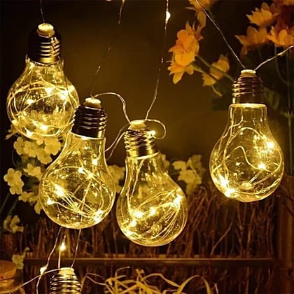 GLOWSERIE Warm White LED Hanging Bulb String Lights for Home, Garden, Patio, Balcony, Wedding and Party Decoration”