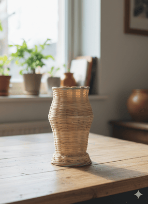 Handcrafted Bamboo Weave Multipurpose Vase Color