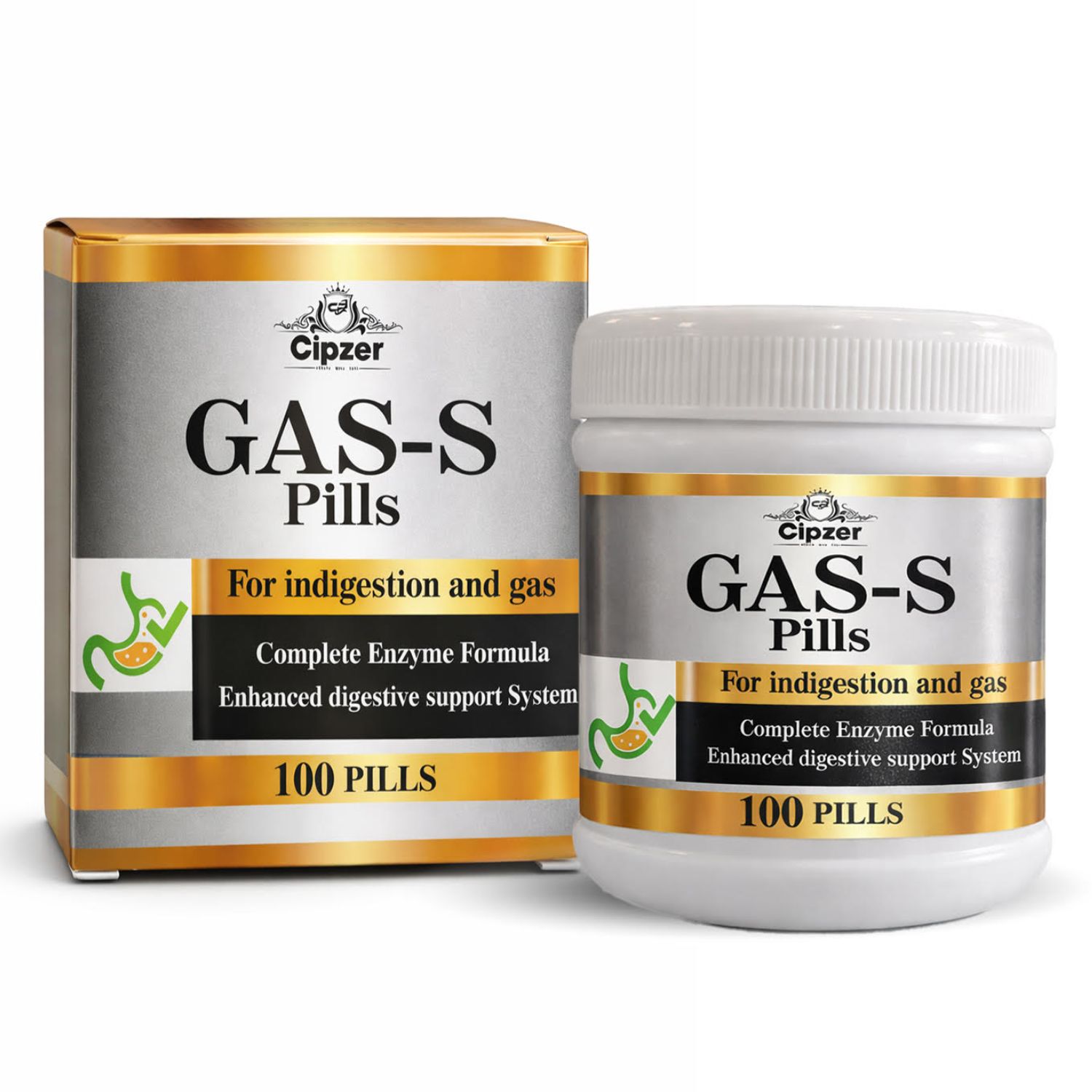 Cipzer Gas-S Pills (100 Pills): Fast, Natural Relief for Gas, Acidity, Bloating, and Indigestion 