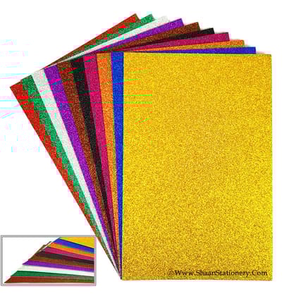 Pack of 10 A4 Glitter Sheets – Non-Adhesive, Multicolor Craft Paper for DIY, Art & Craft Projects – Sparkle Colour Sheets (A4 Size)