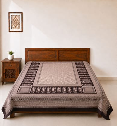 Hand Block Printed Bagh Cotton Double Bedsheet 