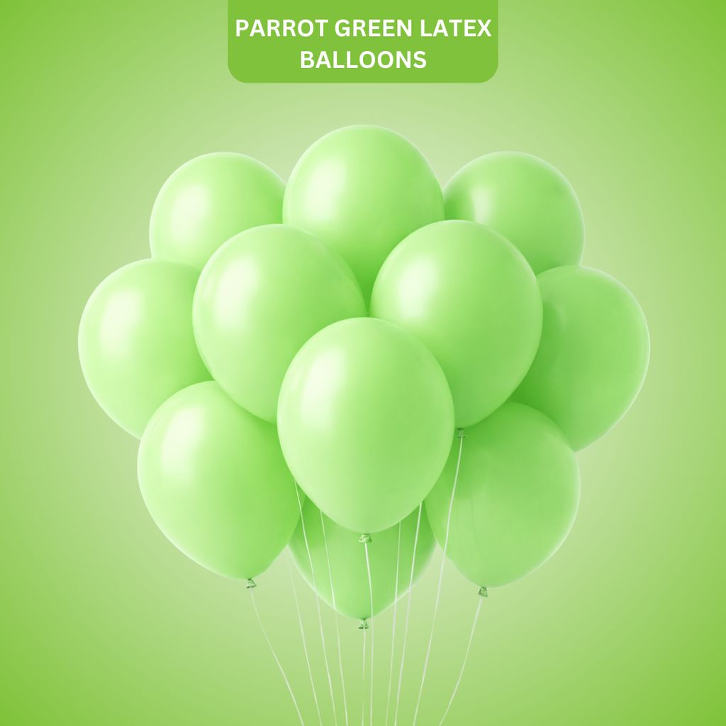 Parrot Green Latex Balloons 12" -10PC - Party and Festive Needs | Buy online on ZillyBuy