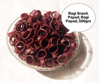 Ragi Snack Papad, Ragi Papad, Finger Millet Papad, Ragi Fryums, Millet Rings Papad 500gm