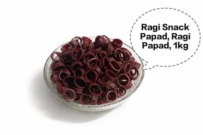 Ragi Snack Papad, Ragi Papad, Finger Millet Papad, Ragi Fryums, Millet Rings Papad 1kg