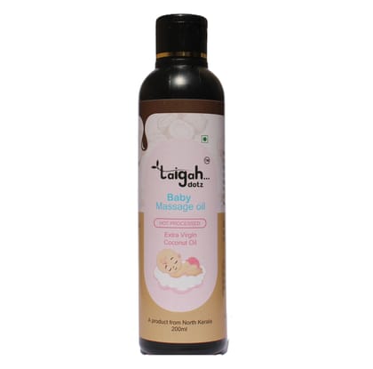 Taigah Dotz Baby Massage Oil - Hot Processed Extra Virgin Coconut Oil (200ml)