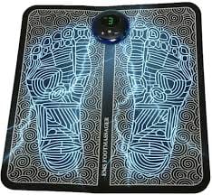 Foot Massager Mat Electric Foot Massager Pad EMS Feet Massage Machine Portable Vibrating Foot Relax Mats with 8 Massage Modes and 19 Intensity Levels for Home and Office Use