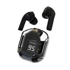 Earbud Transparent Design, 30 Hrs Playtime with Fast 30 Hrs Playtime with Fast Charging Bluetooth 5.313Mm Hd Bass Drivers (Black) - in Ear