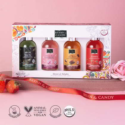 Bryan & Candy Shower Gel for Her | The Perfect Raksha Bandhan Gift For Sister | Gift Set (Pack of 4) for Clean Moisturized Skin Bryan & Candy Shower Gel for Her | The Perfect Raksha Bandhan Gift For Sister | Gift Set (Pack of 4) for Clean Moisturized Skin