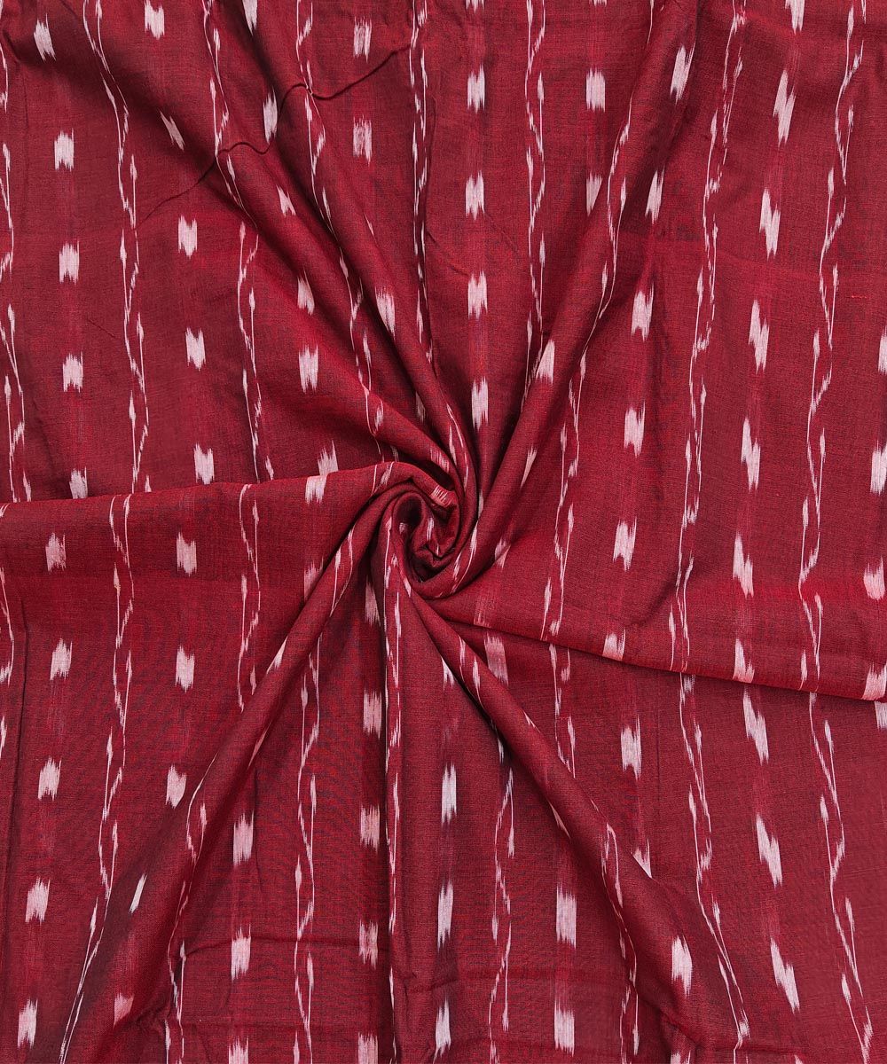 2.5m Maroon Sambalpuri Handwoven Single Ikat Shirting Materials SFCSHI2267