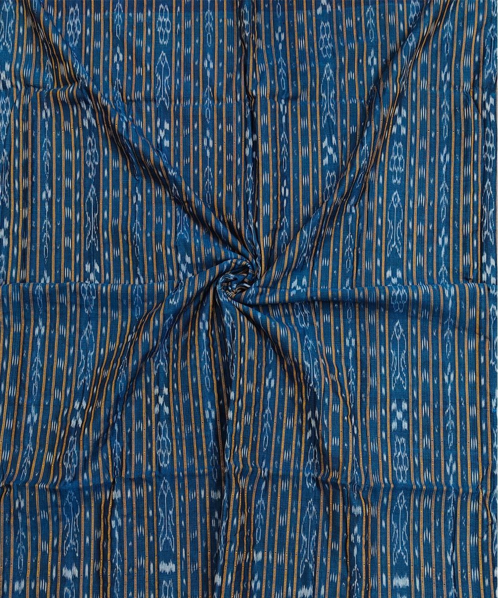 2.5m Blue Sambalpuri Handwoven Single Ikat Shirting Materials SFCSHI2272