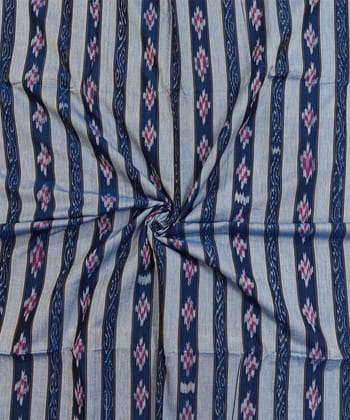 2.5m Blue Sambalpuri Handwoven Single Ikat Shirting Materials SFCSHI2279