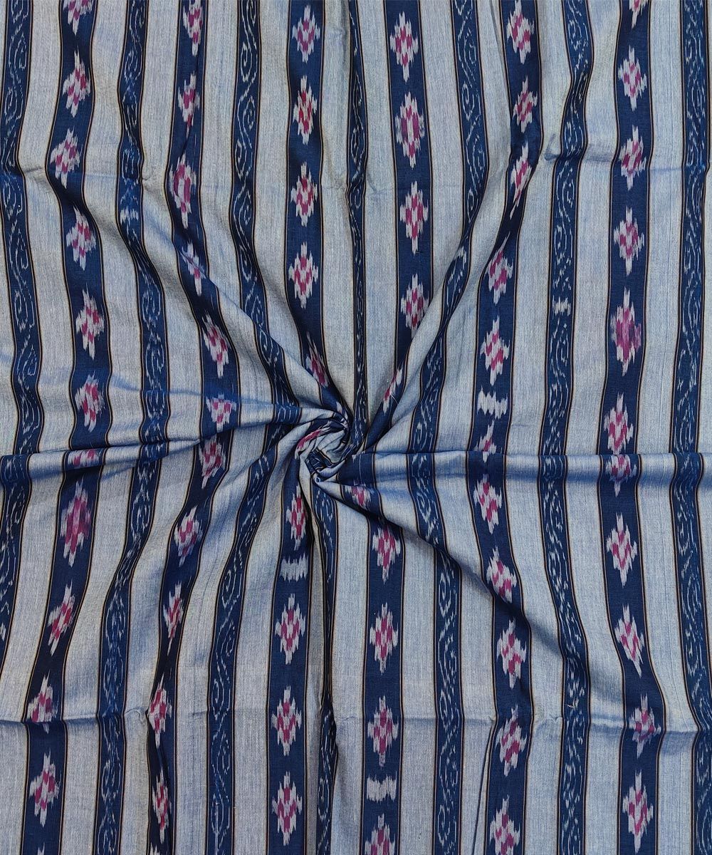 2.5m Blue Sambalpuri Handwoven Single Ikat Shirting Materials SFCSHI2279