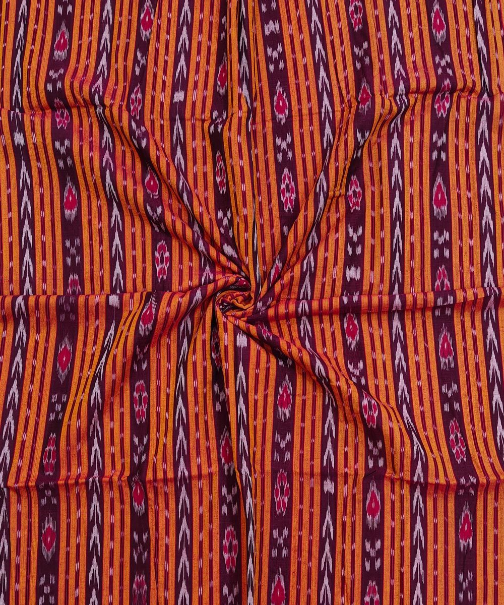 2.5m Orange Sambalpuri Handwoven Single Ikat Shirting Materials SFCSHI2282