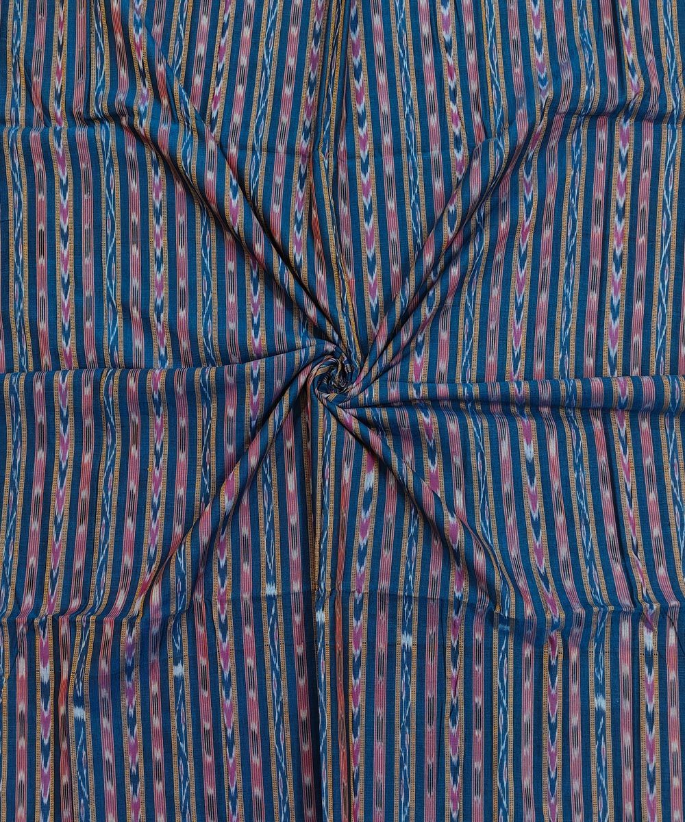 2.5m Blue Sambalpuri Handwoven Single Ikat Shirting Materials SFCSHI2283