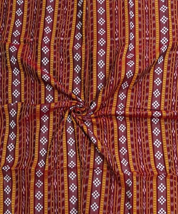 2.5m Red Sambalpuri Handwoven Single Ikat Shirting Materials SFCSHI2288