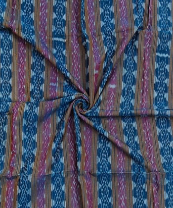 2.5m Blue Sambalpuri Handwoven Single Ikat Shirting Materials SFCSHI2293