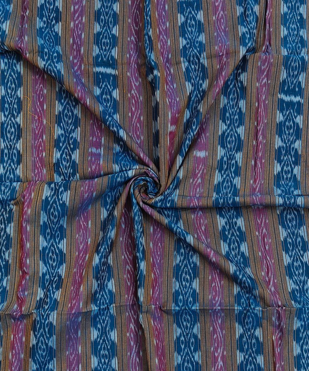 2.5m Blue Sambalpuri Handwoven Single Ikat Shirting Materials SFCSHI2293