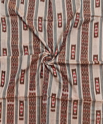2.5m Peach Taffy Sambalpuri Handwoven Single Ikat Shirting Materials(SFCSHI2297