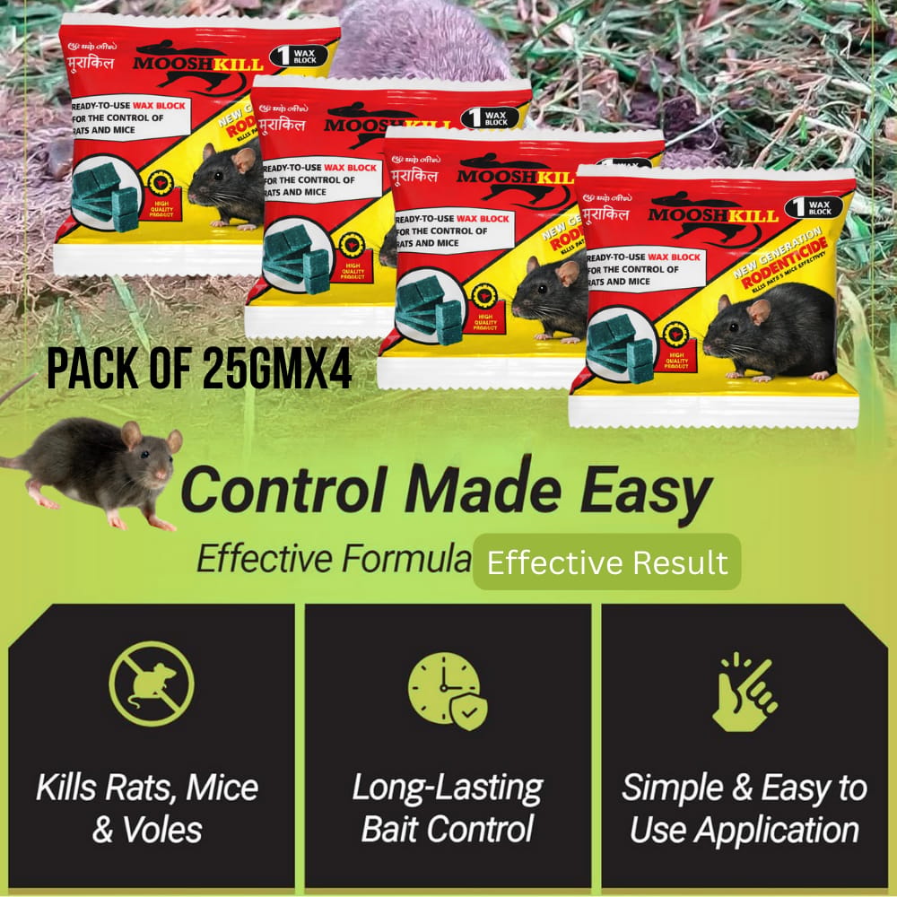 Powerfull Rat Killer Cake | Make Your Home Rats & Rodents Free | 25GM (Pack Of 4) - Fresheners and Repellents | Buy online on ZillyBuy