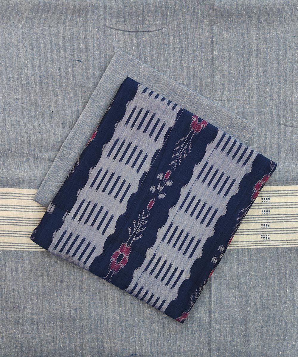 Blue Sambalpuri Handwoven Single Ikat Suit SFCSUT1943