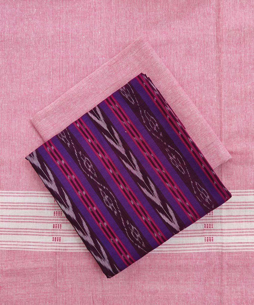 Purple Sambalpuri Handwoven Single Ikat Suit(SFCSUT1945
