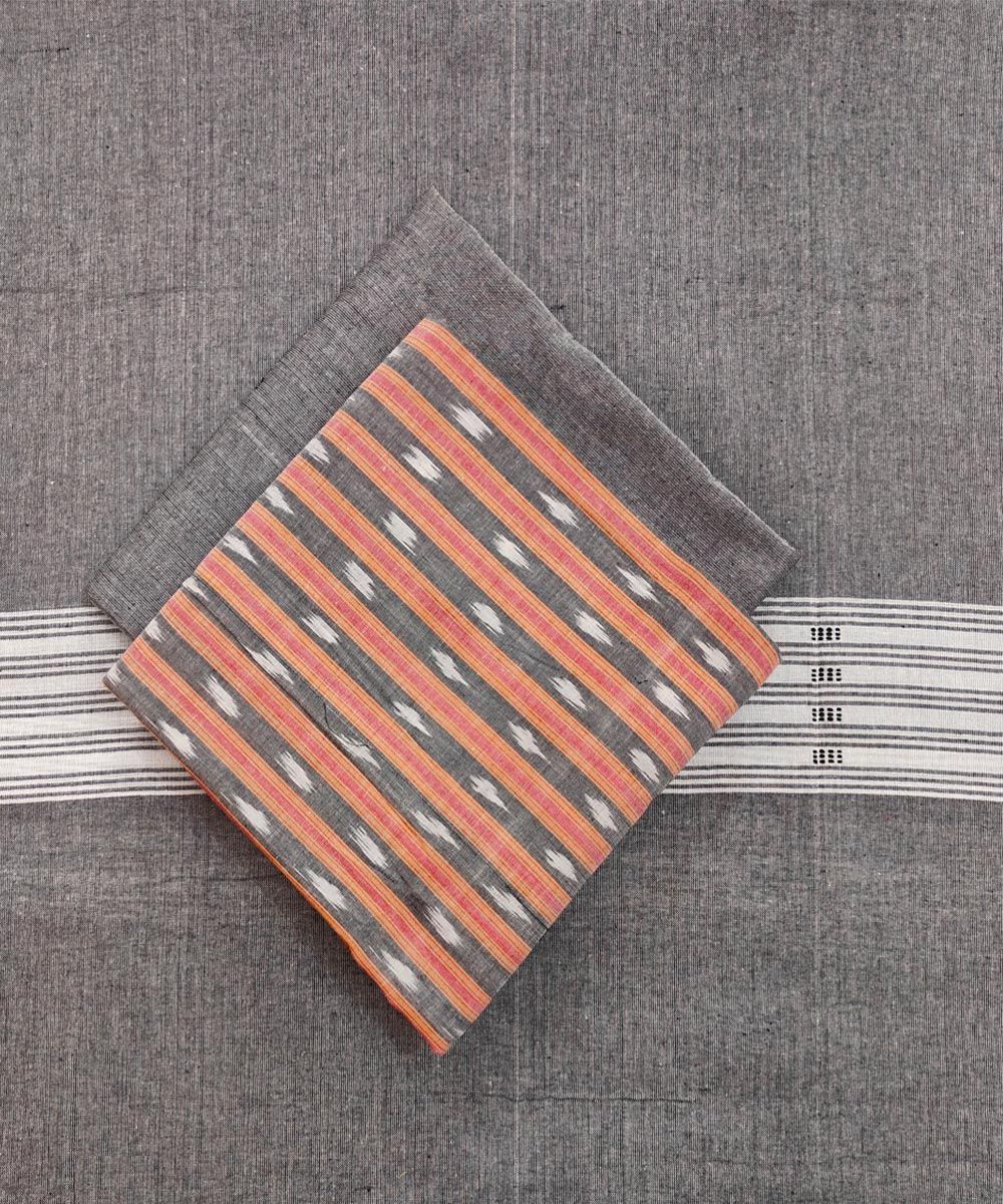 Gray Sambalpuri Handwoven Single Ikat Suit SFCSUT1946