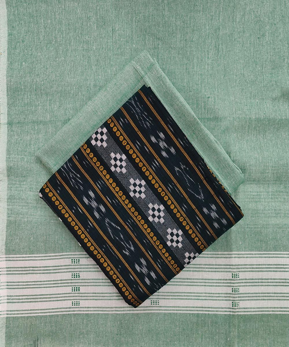 Green Sambalpuri Handwoven Single Ikat Suit SFCSUT1952