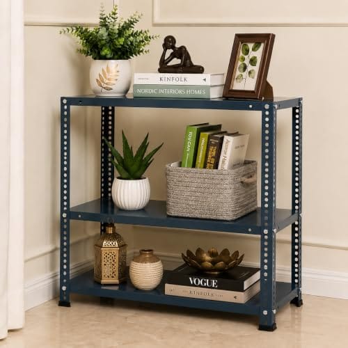 Pure Source India Iron Matte Finish Adjustable Display Rack for Home Office & Gym Use