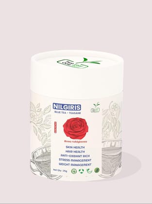 Two Leaf One Bud Nilgris Blue Tea - Teasane - Rose Petals 25 Gms