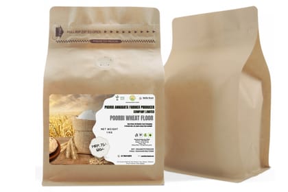 Poorbi Wheat Flour - 1KG Premium Quality Whole Wheat Atta for Soft Rotis