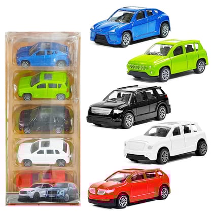 KTRS Enterprise Diecast Mini Pullback Metal Racing Car Set Crawling Vehicle Toy Metal Body Car Toy for Kids - Pull Back Action - Set of 5 (Colour & Design May Vary)