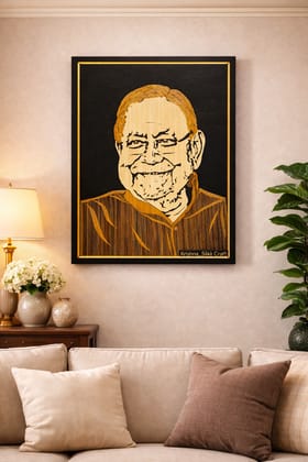 Traditional Indian Bamboo Inlay Portrait