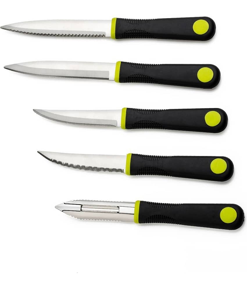 iview kitchenware Multicolor Stainless Steel Knife Set Blade Length 12 cm ( Pack of 5 )