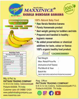 Maxxinice Raw Banana Powder for Blood Sugar Control & Digestion