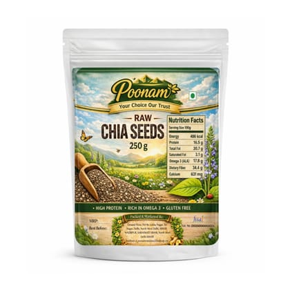 Chia Seeds Superfood | High Protein & Omega-3 | 100% Gluten-Free | 250g Pack